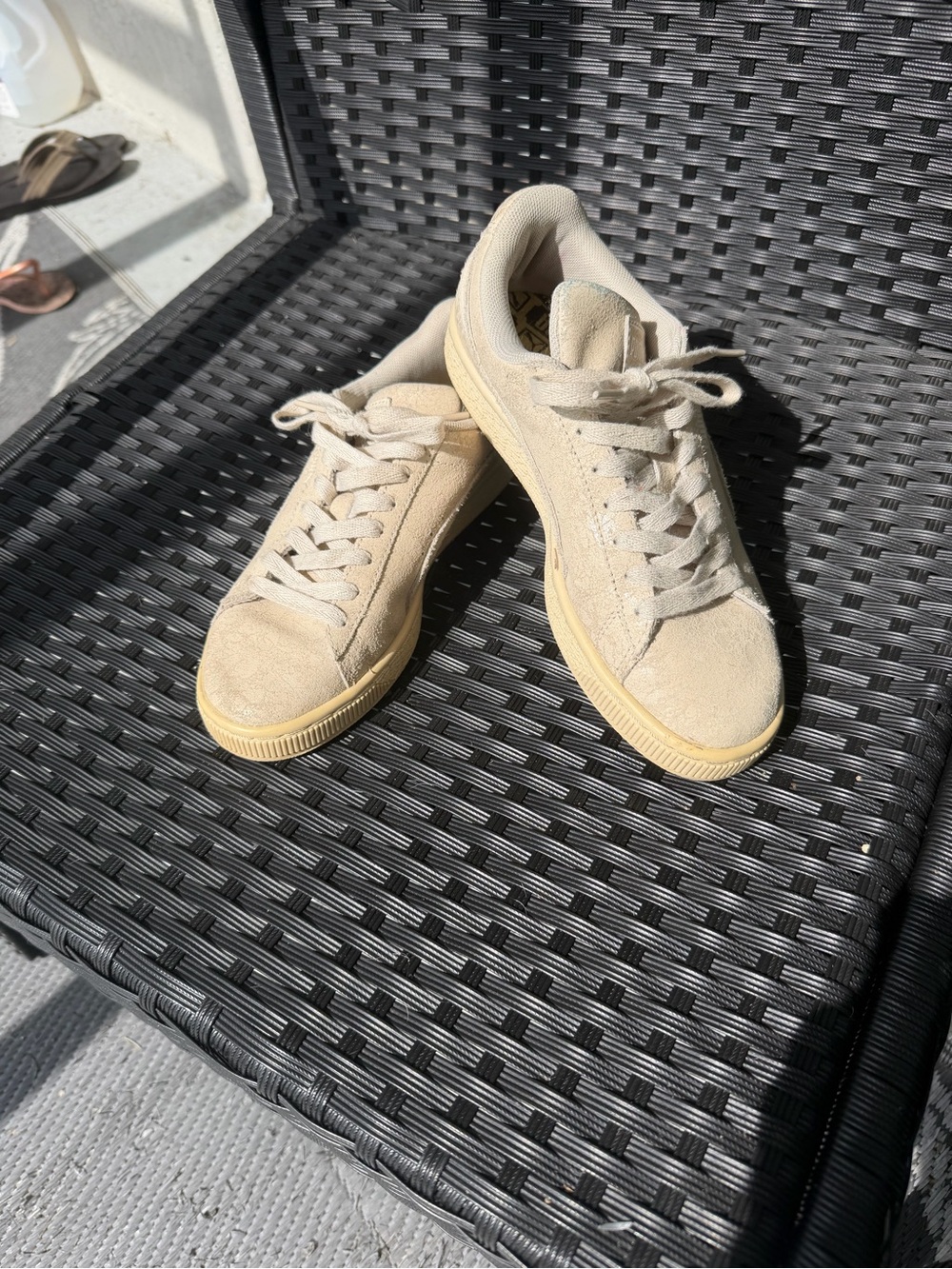 Beige Suede Low-Top Sneakers Puma